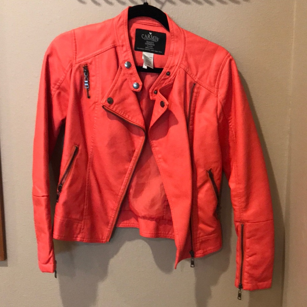 Pink Moto Jacket Vegan Leather